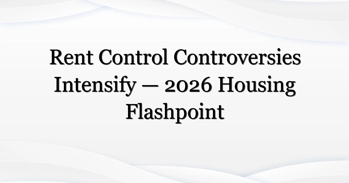 Rent Control Controversies Intensify — 2026 Housing Flashpoint