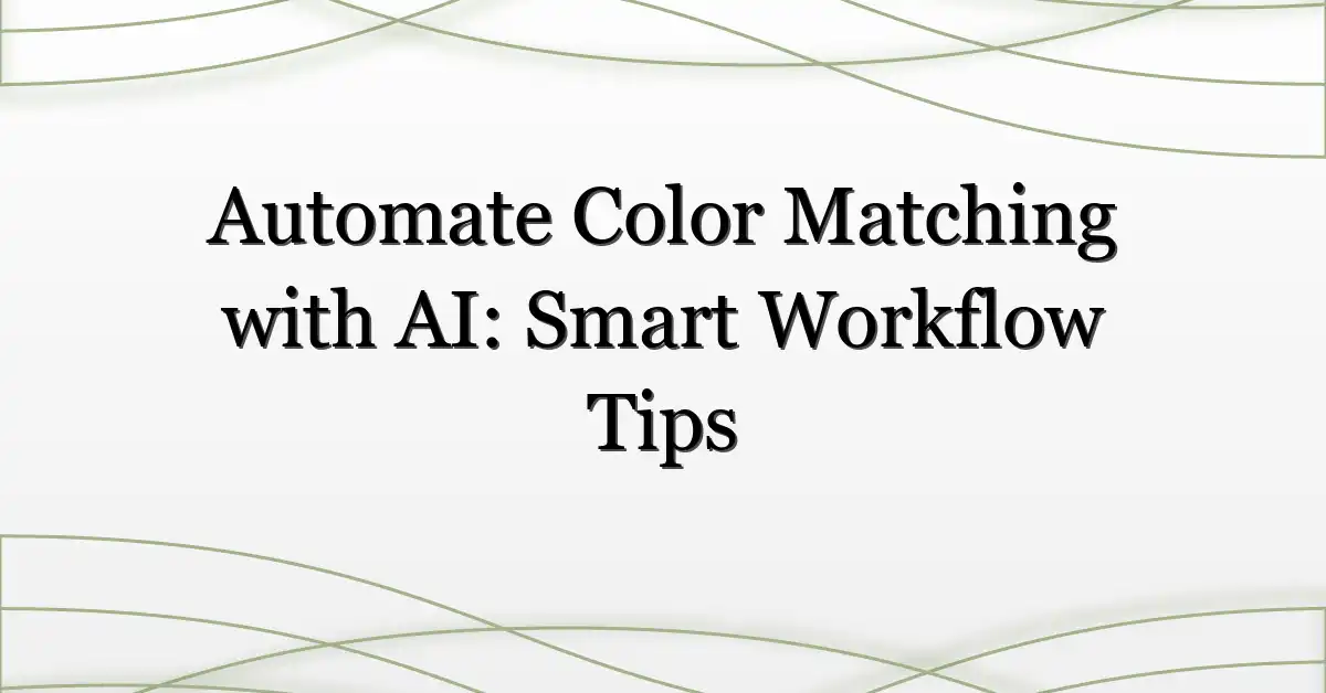 Automate Color Matching with AI: Smart Workflow Tips