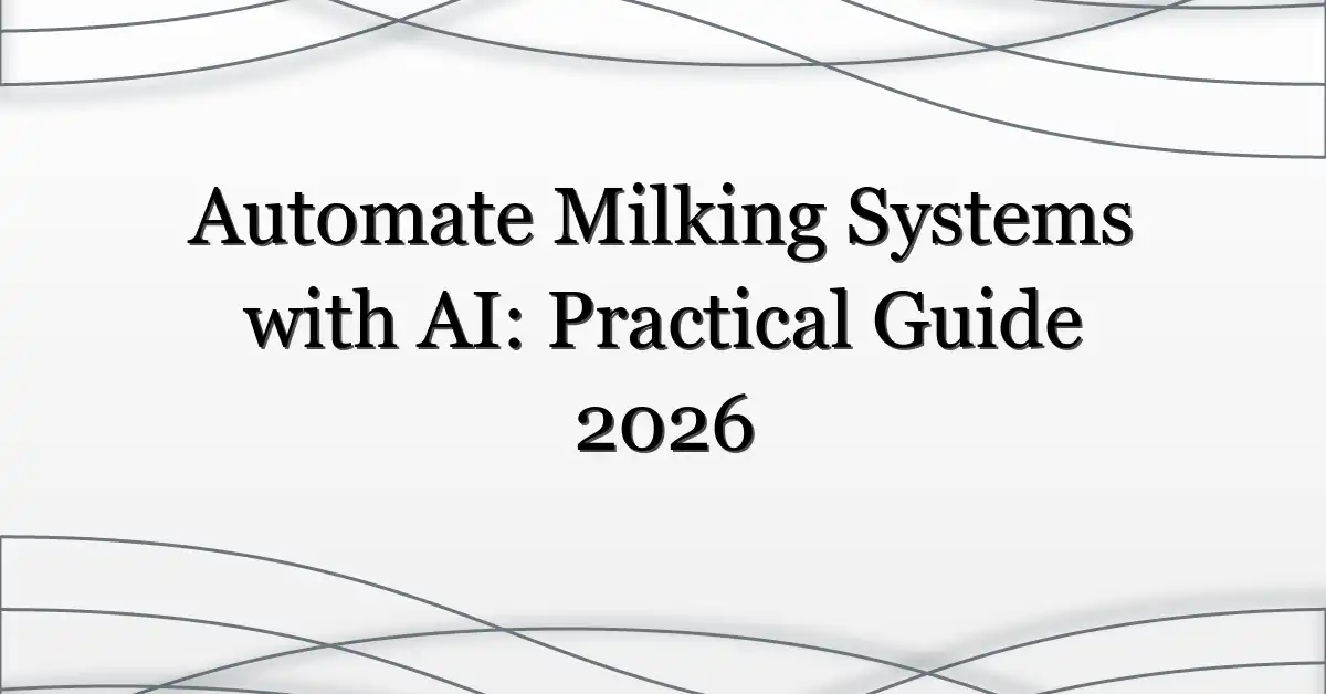 Automate Milking Systems with AI: Practical Guide 2026