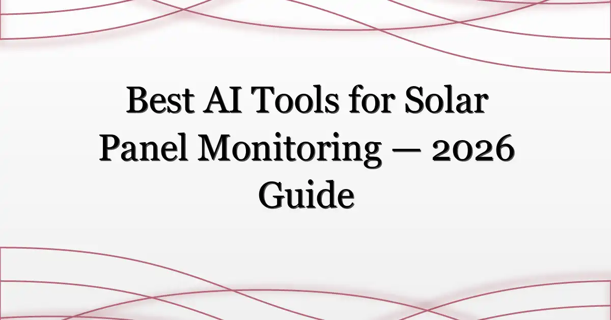Best AI Tools for Solar Panel Monitoring — 2026 Guide