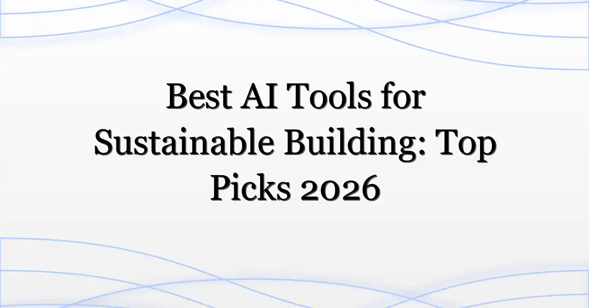 Best AI Tools for Sustainable Building: Top Picks 2026