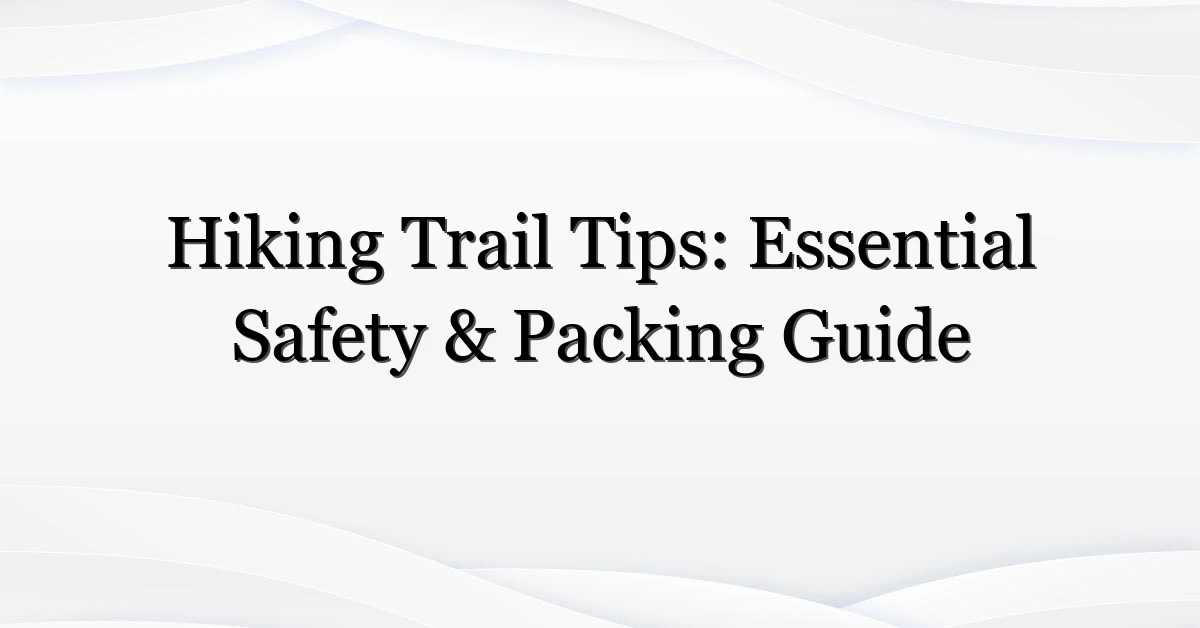 Hiking Trail Tips: Essential Safety & Packing Guide