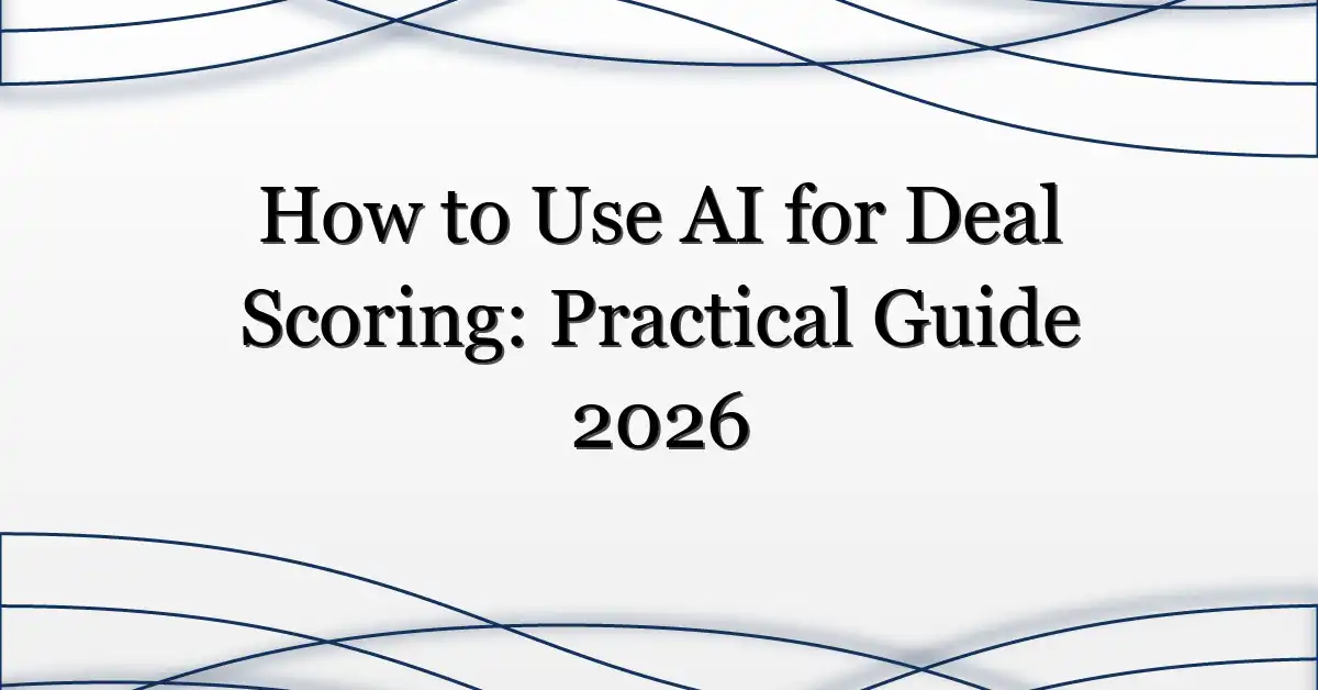 How to Use AI for Deal Scoring: Practical Guide 2026