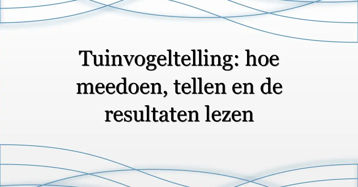 Tuinvogeltelling: hoe meedoen, tellen en de resultaten lezen