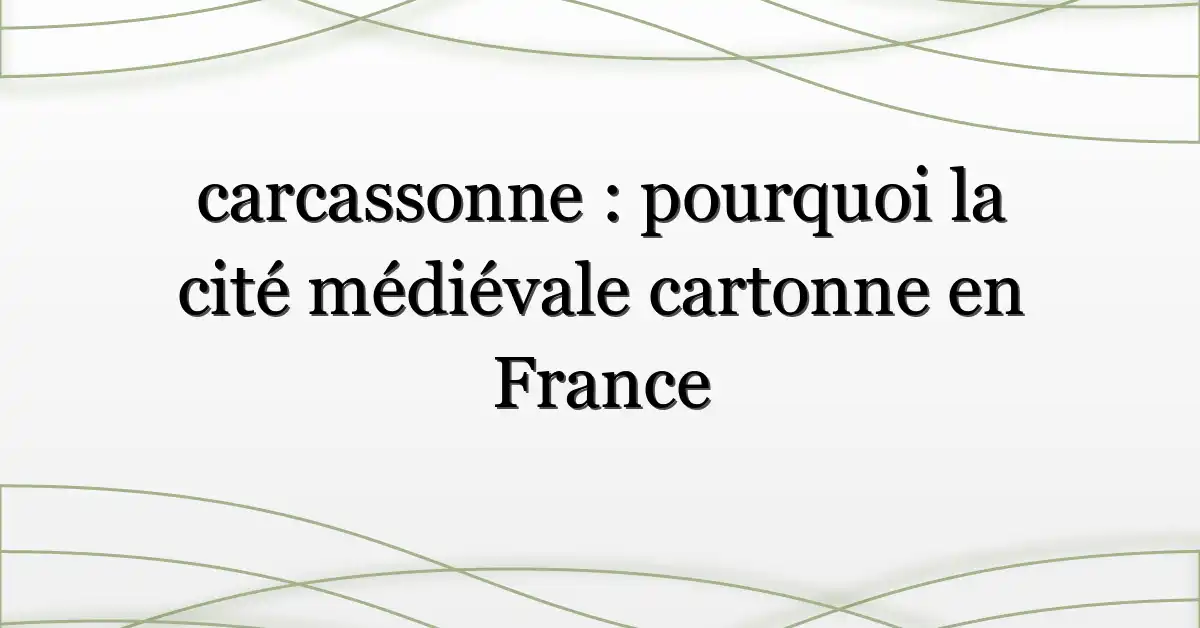 carcassonne : pourquoi la cité médiévale cartonne en France