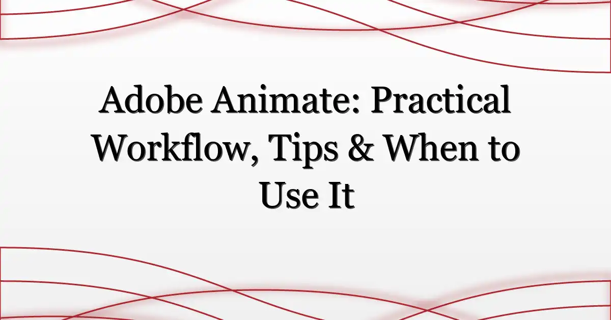 Adobe Animate: Practical Workflow, Tips & When to Use It