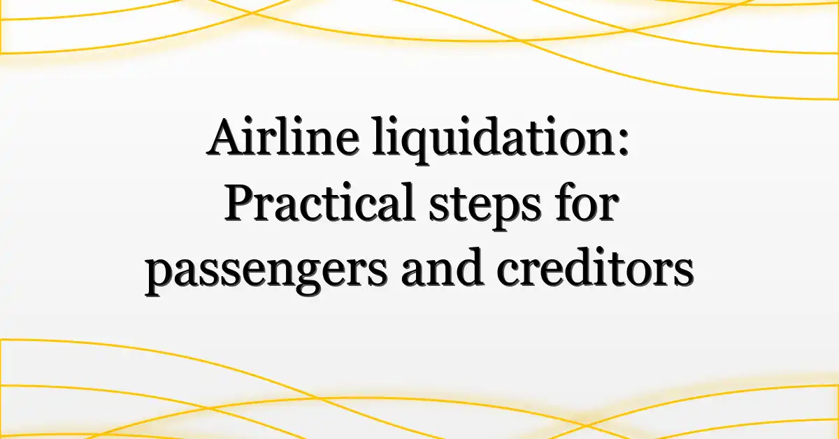 Airline liquidation: Practical steps for passengers and creditors