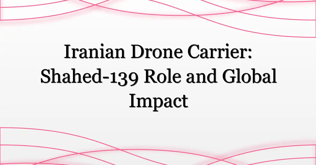 Iranian Drone Carrier: Shahed-139 Role and Global Impact
