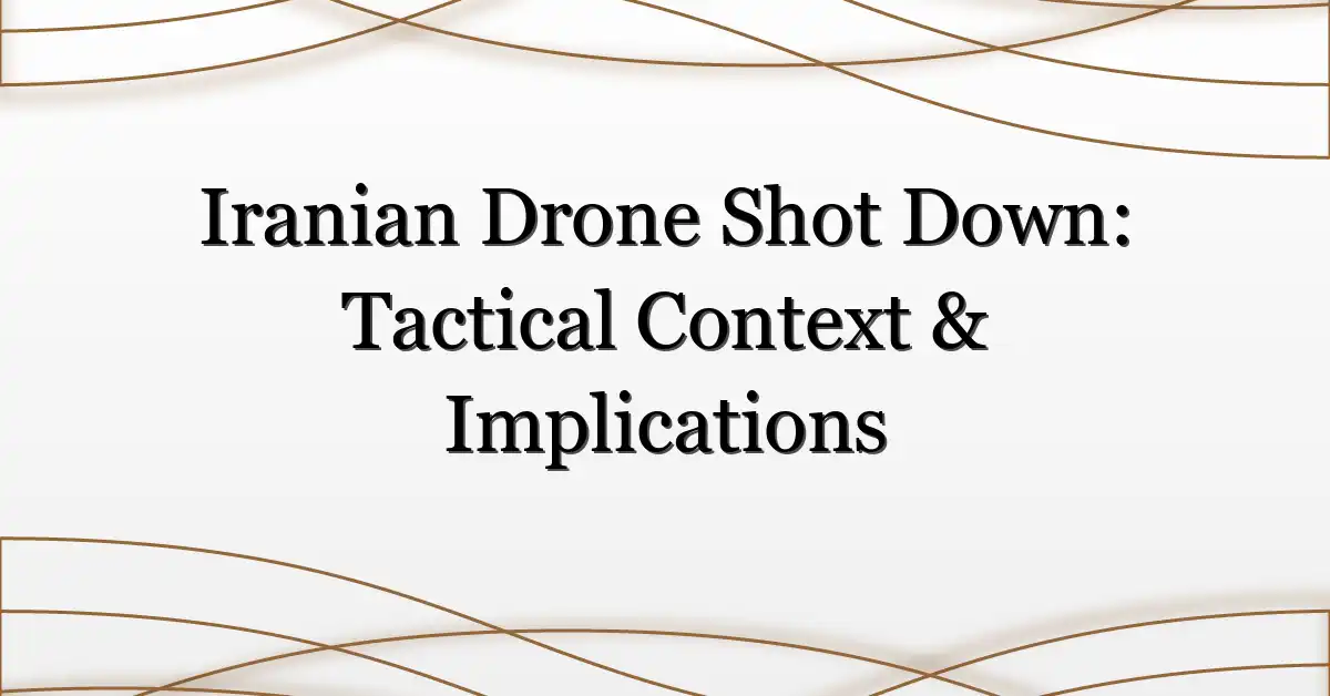 Iranian Drone Shot Down: Tactical Context & Implications