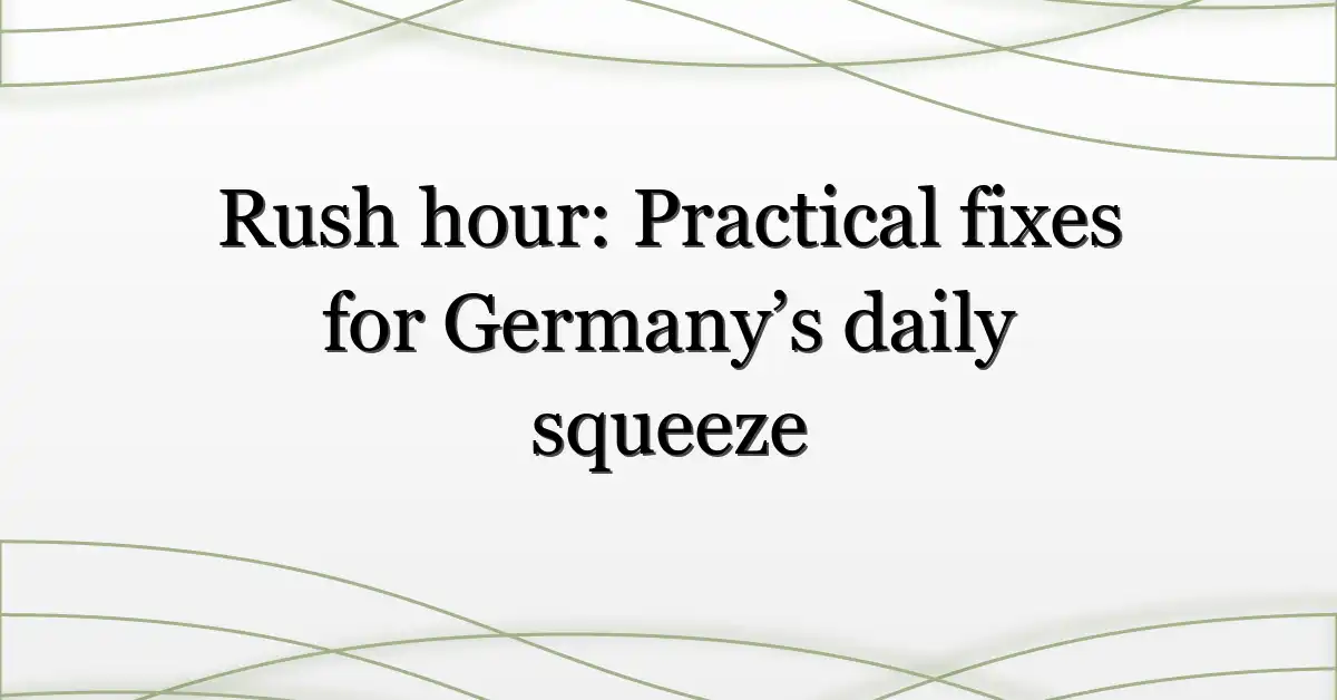 Rush hour: Practical fixes for Germany’s daily squeeze