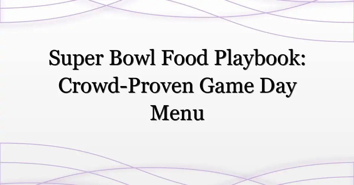 Super Bowl Food Playbook: Crowd-Proven Game Day Menu