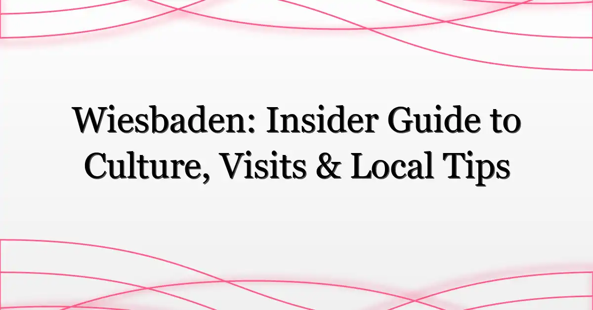 Wiesbaden: Insider Guide to Culture, Visits & Local Tips