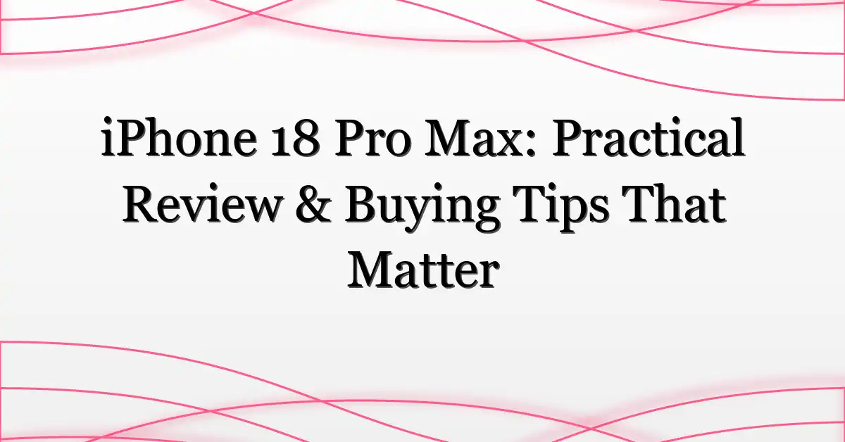 iPhone 18 Pro Max: Practical Review & Buying Tips That Matter
