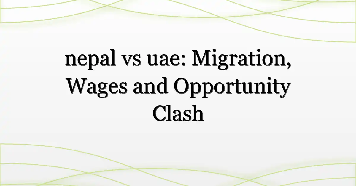 nepal vs uae: Migration, Wages and Opportunity Clash