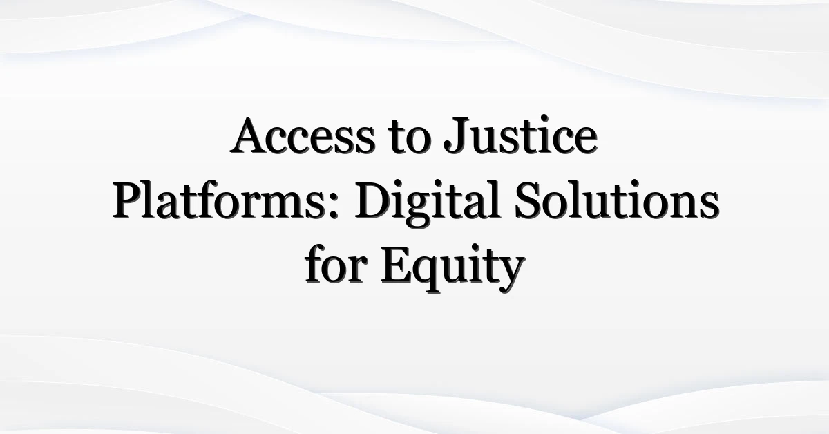 Access to Justice Platforms: Digital Solutions for Equity