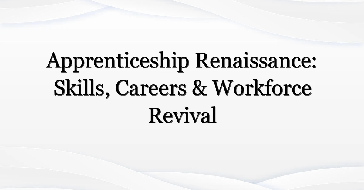 Apprenticeship Renaissance: Skills, Careers & Workforce Revival