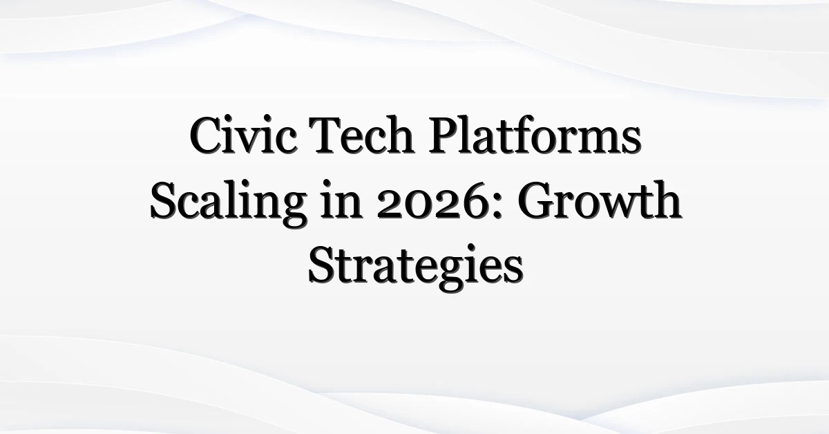 Civic Tech Platforms Scaling in 2026: Growth Strategies