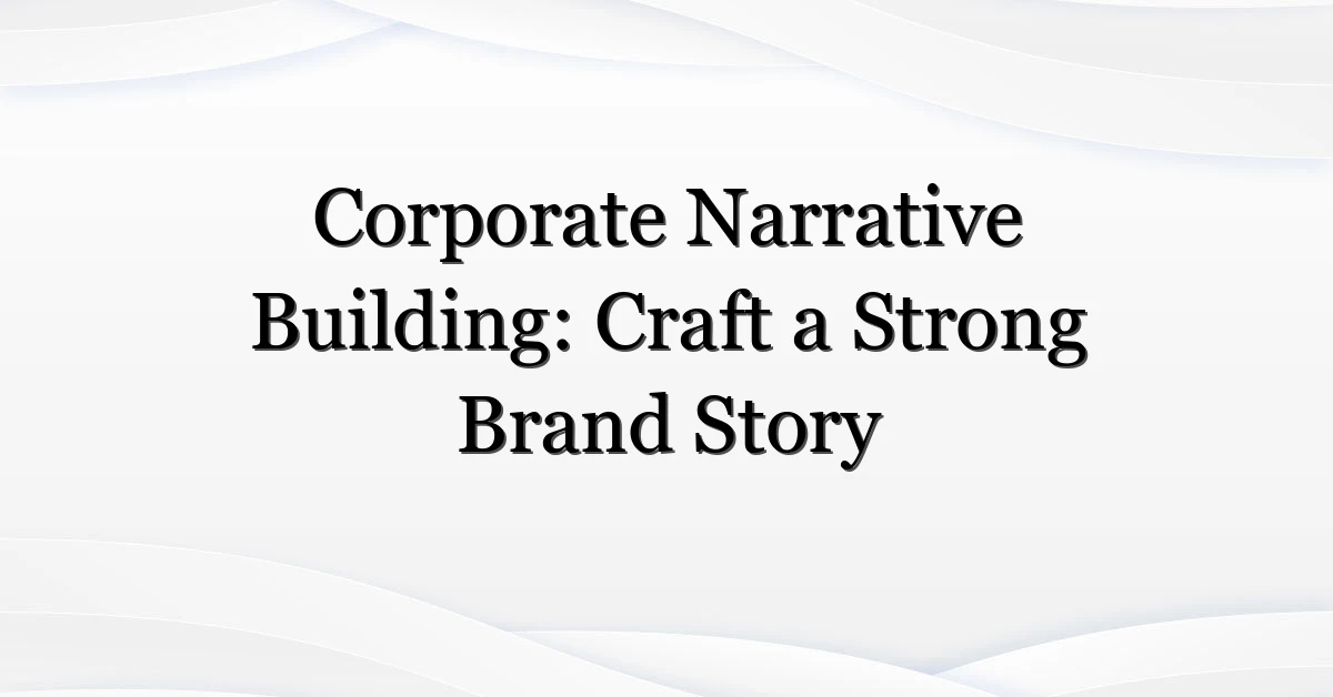 Corporate Narrative Building: Craft a Strong Brand Story