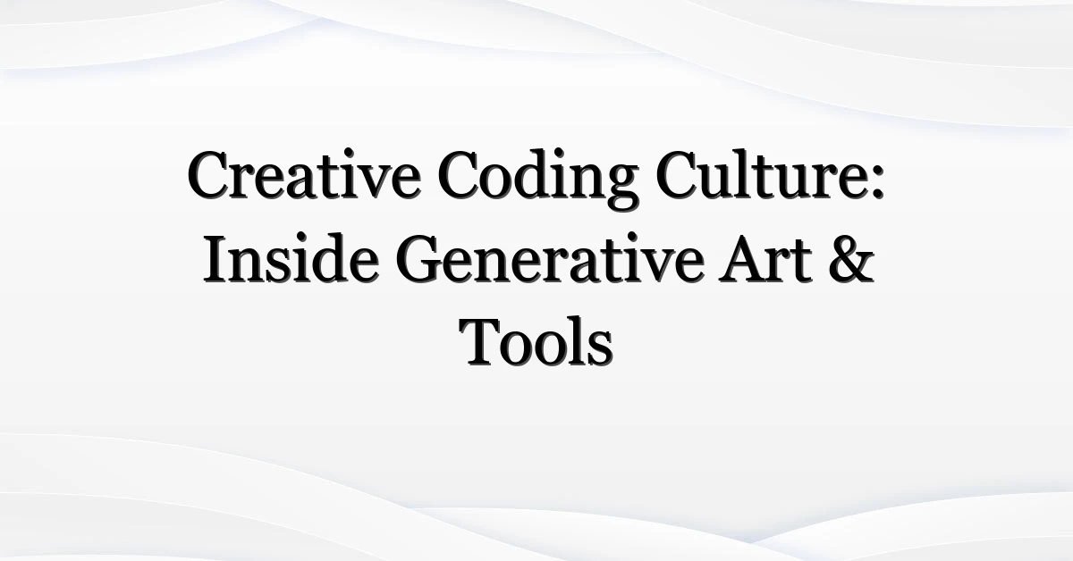 Creative Coding Culture: Inside Generative Art & Tools