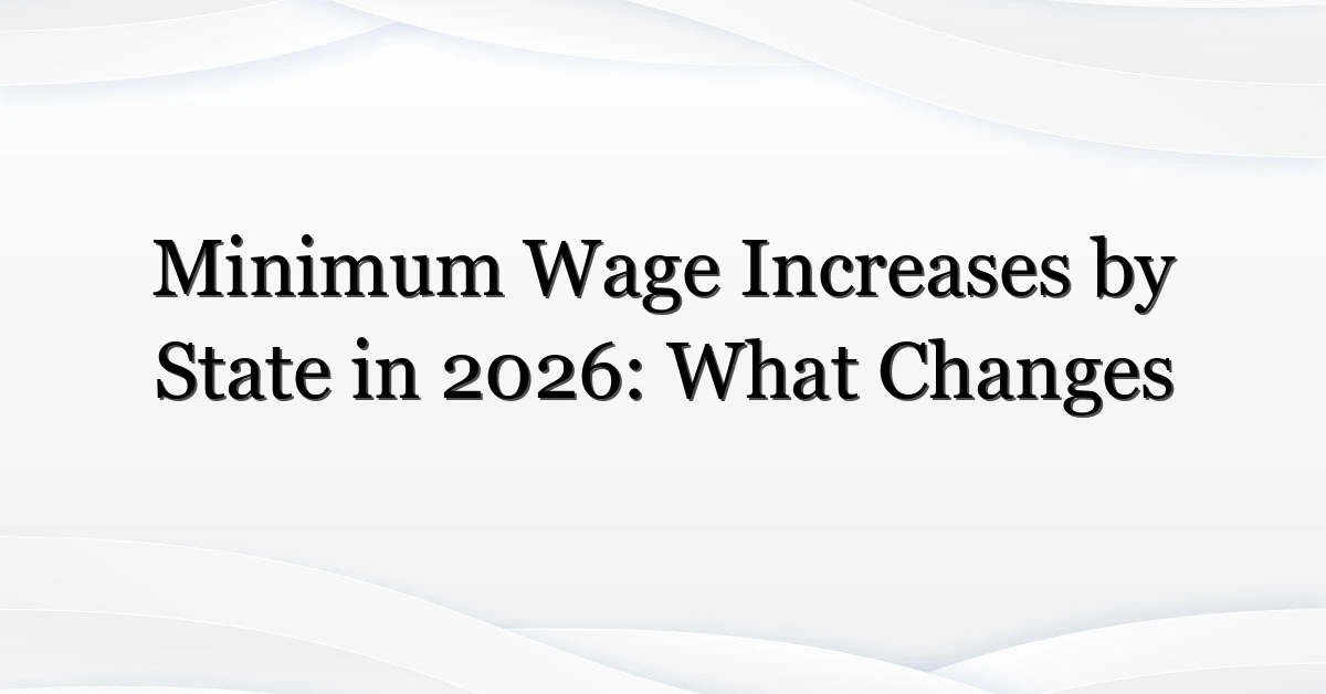 Minimum Wage Increases by State in 2026: What Changes