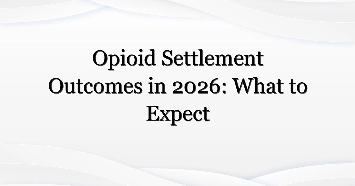 Opioid Settlement Outcomes in 2026: What to Expect
