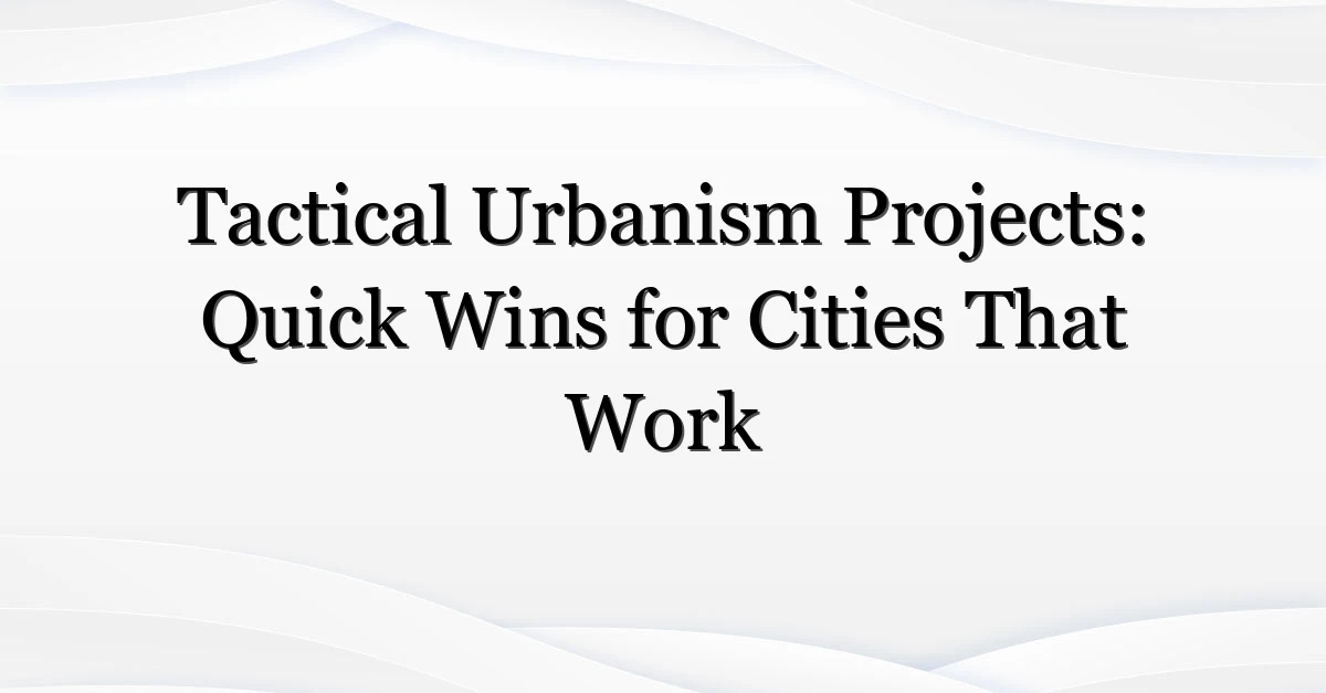 Tactical Urbanism Projects: Quick Wins for Cities That Work