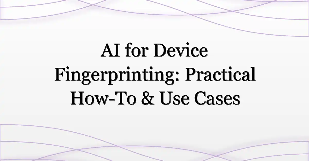 AI for Device Fingerprinting: Practical How-To & Use Cases