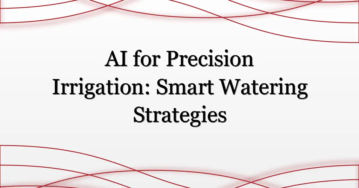 AI for Precision Irrigation: Smart Watering Strategies