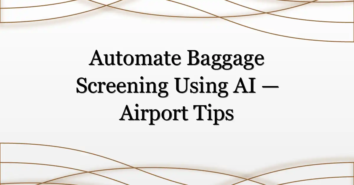 Automate Baggage Screening Using AI — Airport Tips