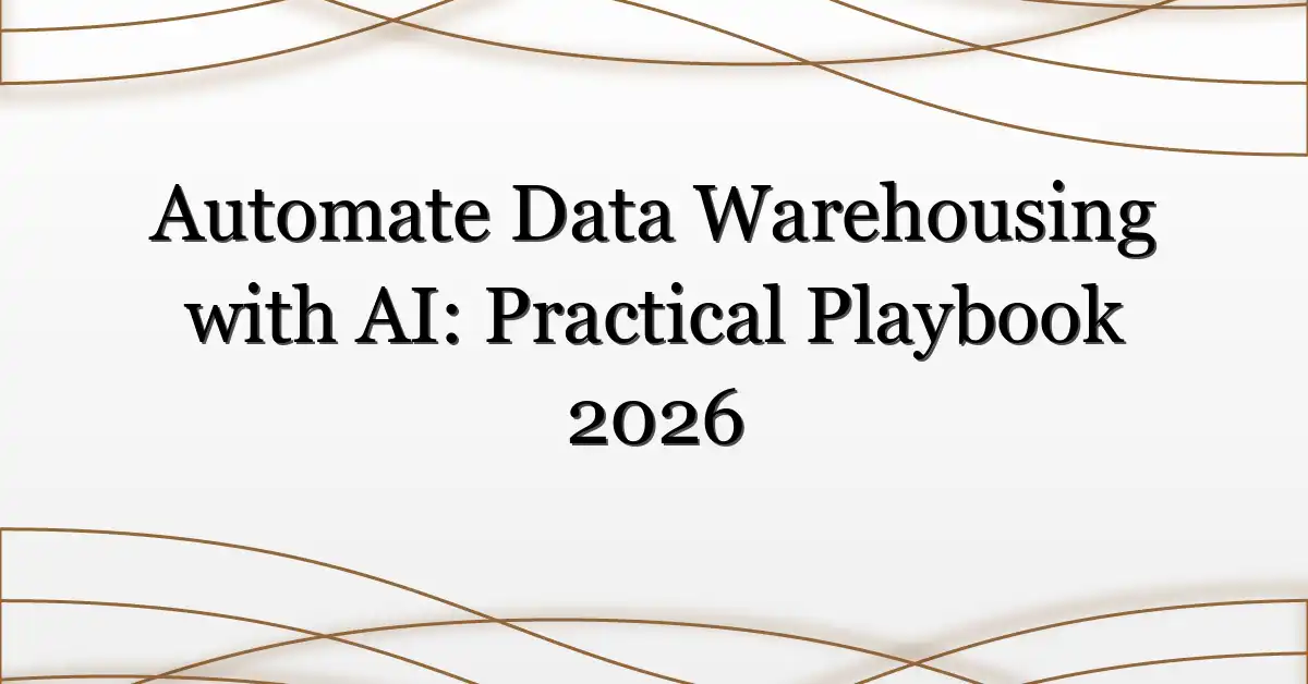 Automate Data Warehousing with AI: Practical Playbook 2026