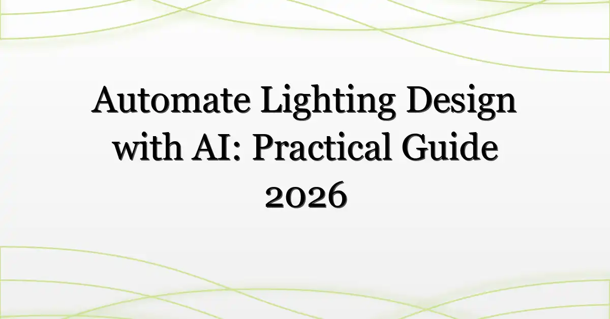 Automate Lighting Design with AI: Practical Guide 2026