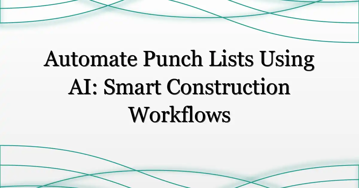 Automate Punch Lists Using AI: Smart Construction Workflows