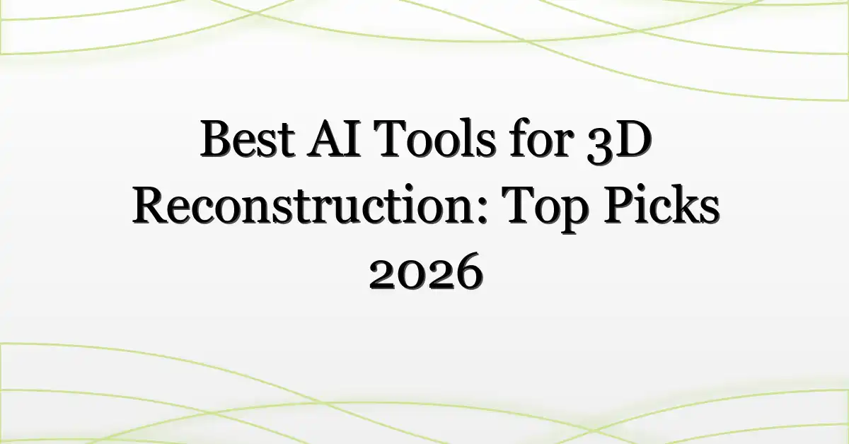 Best AI Tools for 3D Reconstruction: Top Picks 2026