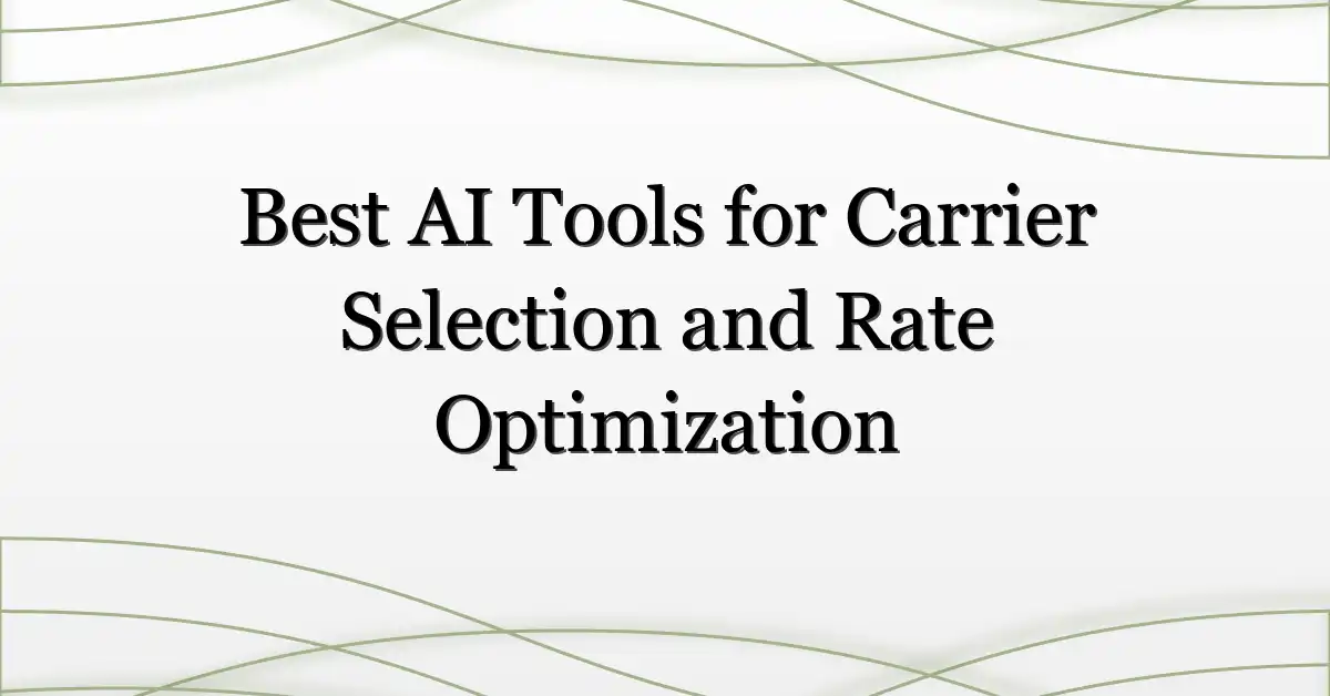 Best AI Tools for Carrier Selection and Rate Optimization