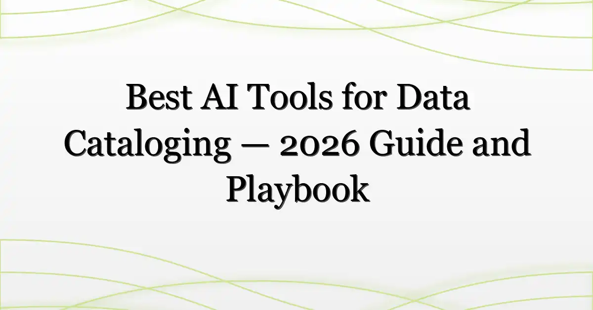 Best AI Tools for Data Cataloging — 2026 Guide and Playbook