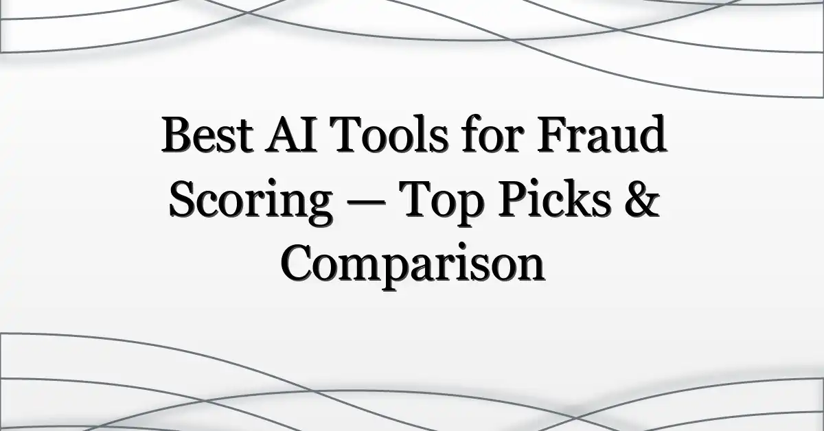 Best AI Tools for Fraud Scoring — Top Picks & Comparison
