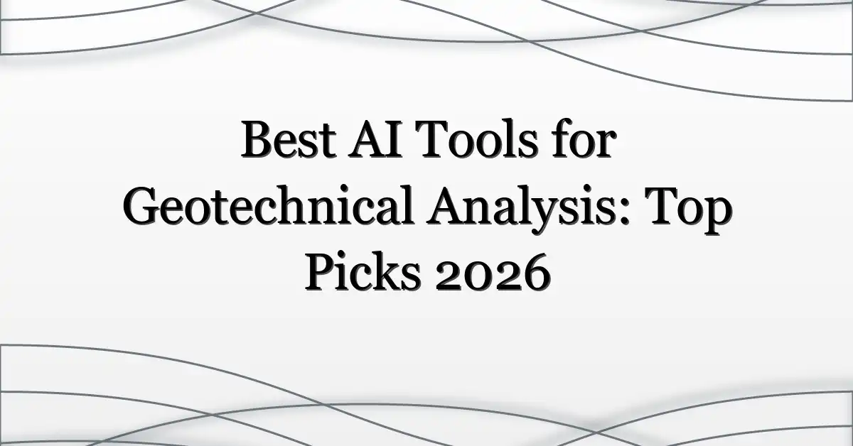 Best AI Tools for Geotechnical Analysis: Top Picks 2026