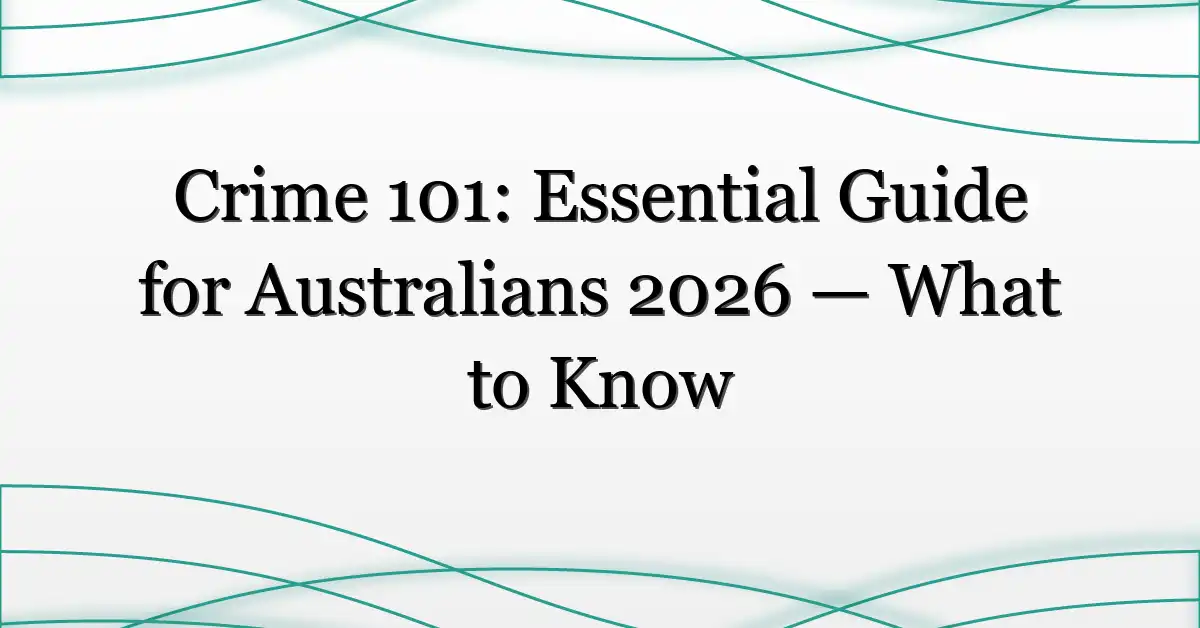 Crime 101: Essential Guide for Australians 2026 — What to Know