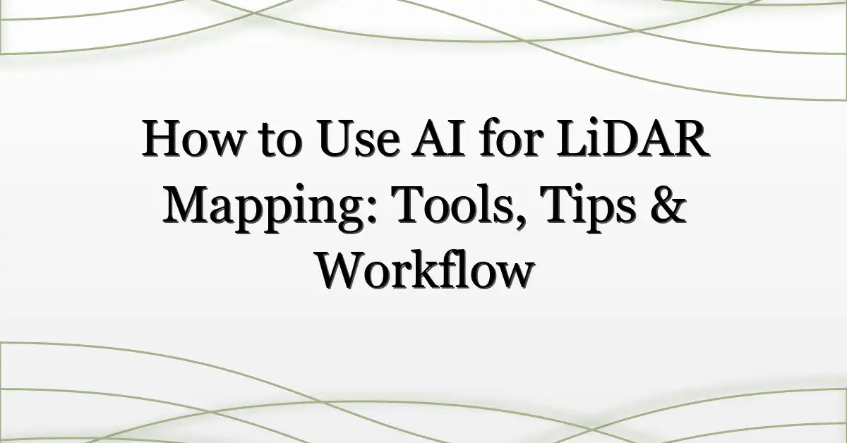 How to Use AI for LiDAR Mapping: Tools, Tips & Workflow