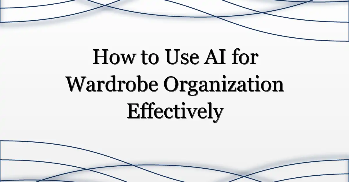 How to Use AI for Wardrobe Organization Effectively