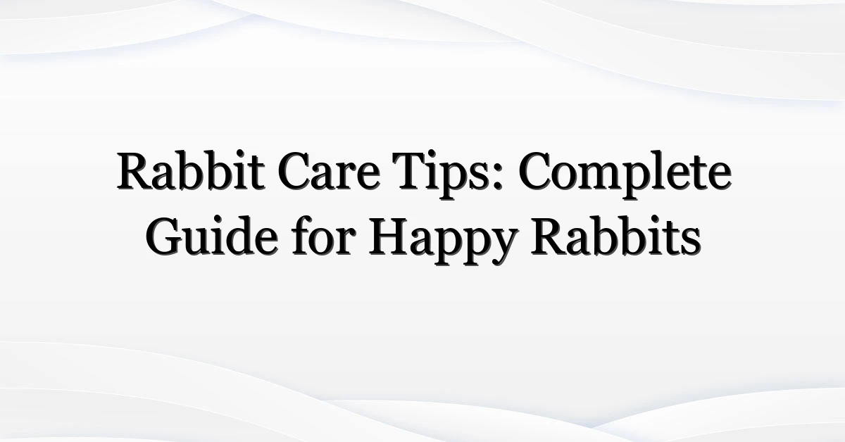 Rabbit Care Tips: Complete Guide for Happy Rabbits