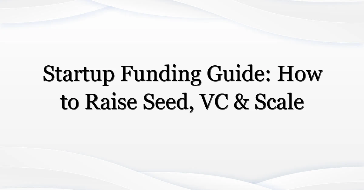 Startup Funding Guide: How to Raise Seed, VC & Scale
