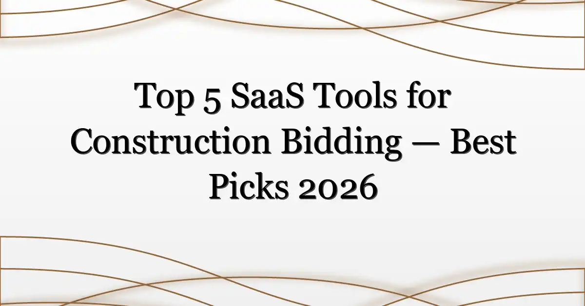 Top 5 SaaS Tools for Construction Bidding — Best Picks 2026