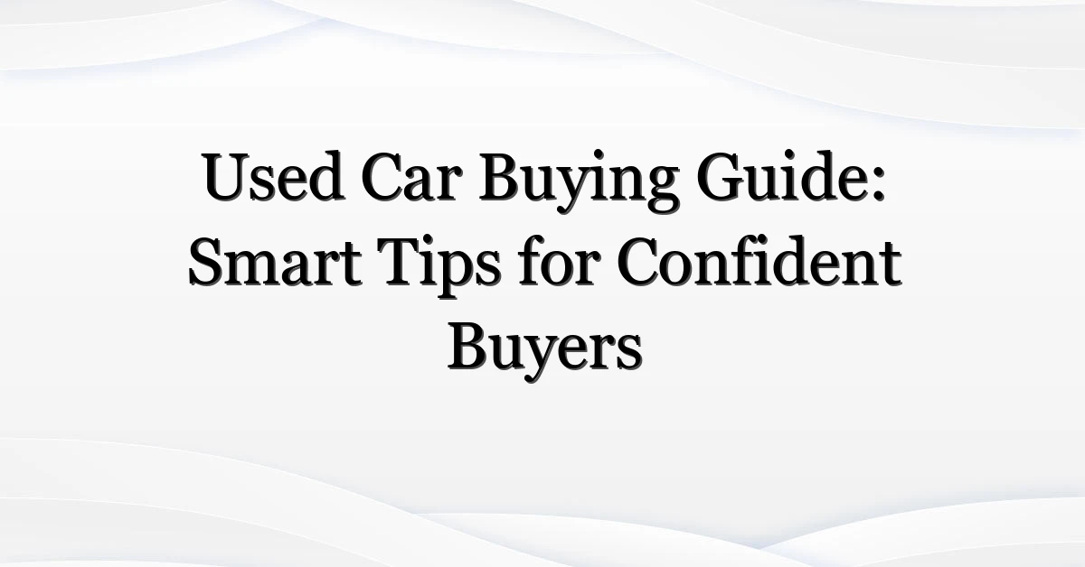 Used Car Buying Guide: Smart Tips for Confident Buyers