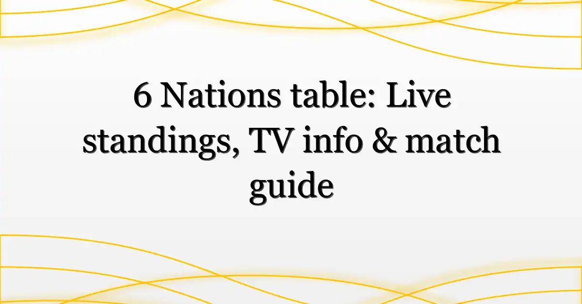 6 Nations table: Live standings, TV info & match guide