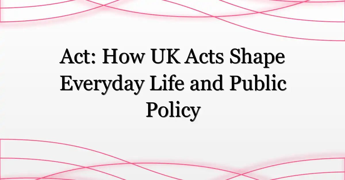 Act: How UK Acts Shape Everyday Life and Public Policy
