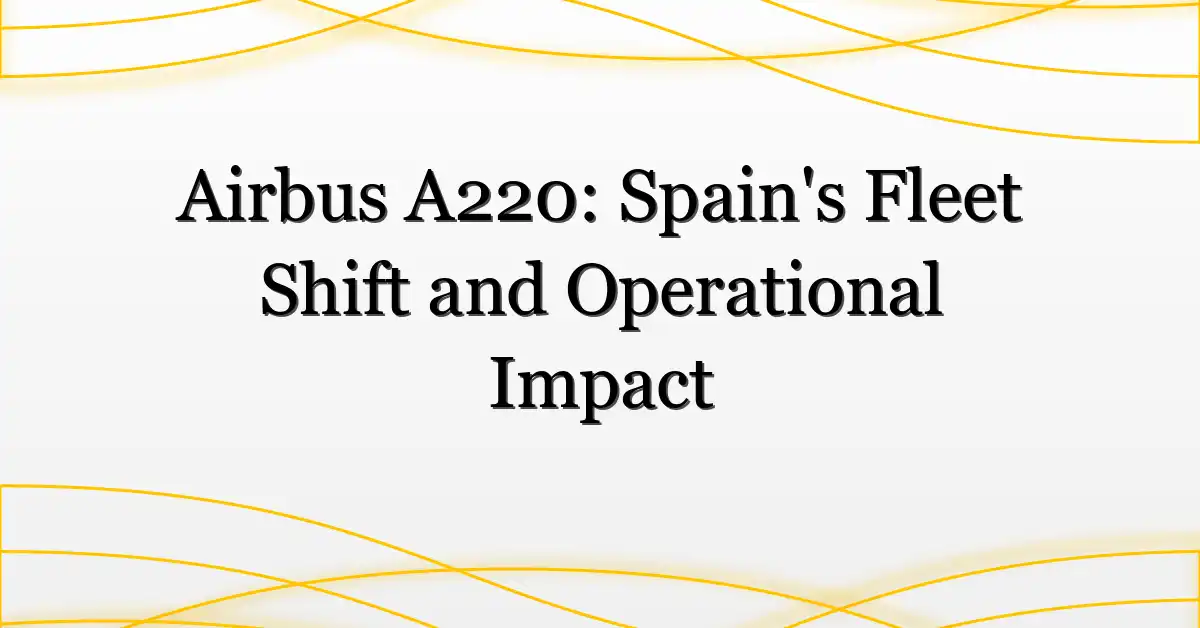 Airbus A220: Spain’s Fleet Shift and Operational Impact