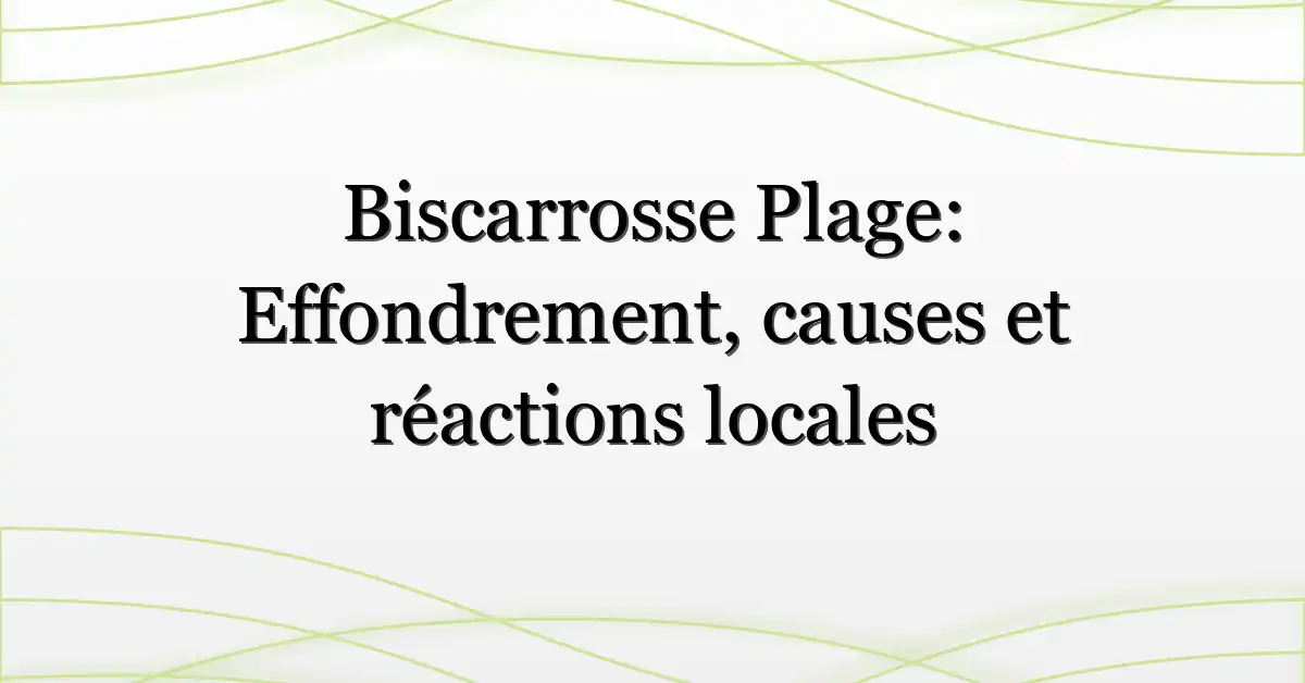 Biscarrosse Plage: Effondrement, causes et réactions locales