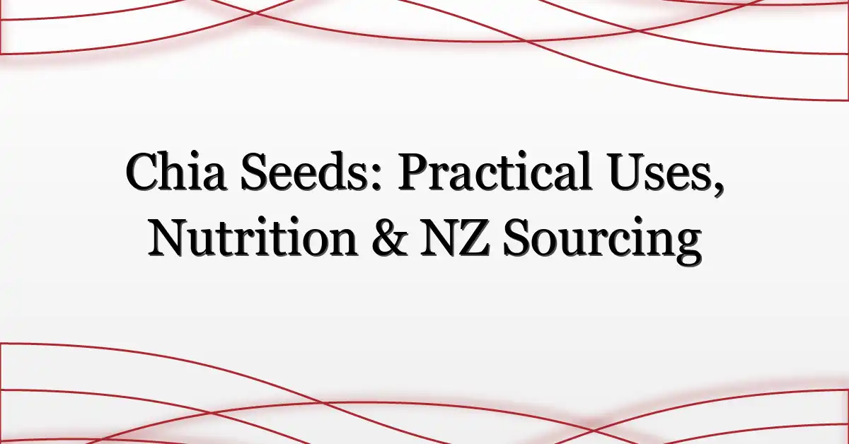 Chia Seeds: Practical Uses, Nutrition & NZ Sourcing