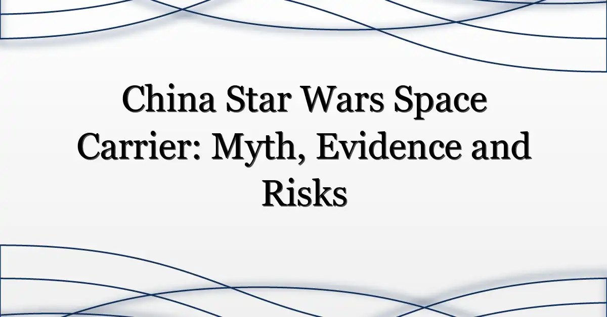 China Star Wars Space Carrier: Myth, Evidence and Risks